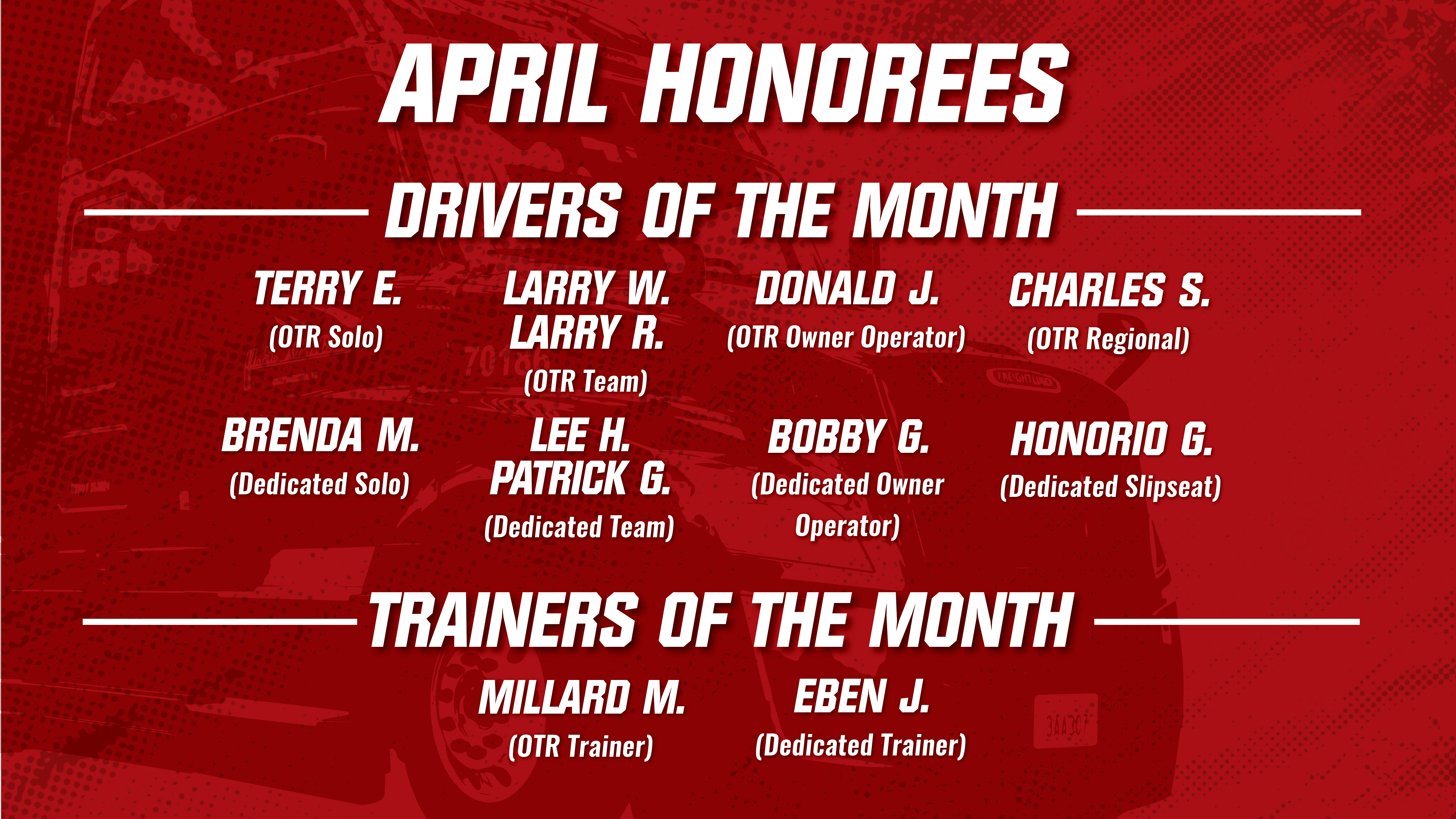 Drivertech Newsletter Announcing Our Drivers And Trainers - 